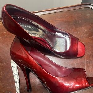 BCBGirls Red High Heel Peep Toe Shoes